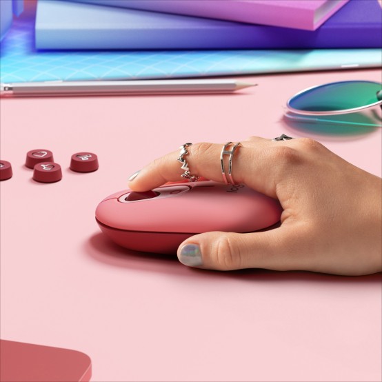 Mouse Logitech POP Bluetooth Mouse - Heartbreaker-Rose 910-006548
