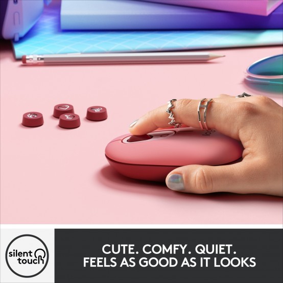 Mouse Logitech POP Bluetooth Mouse - Heartbreaker-Rose 910-006548