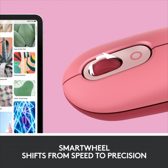 Mouse Logitech POP Bluetooth Mouse - Heartbreaker-Rose 910-006548