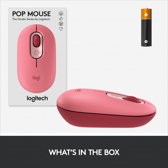Mouse Logitech POP Bluetooth Mouse - Heartbreaker-Rose 910-006548