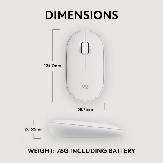 Mouse Logitech Pebble 2 M350s  Tonal White 910-007013