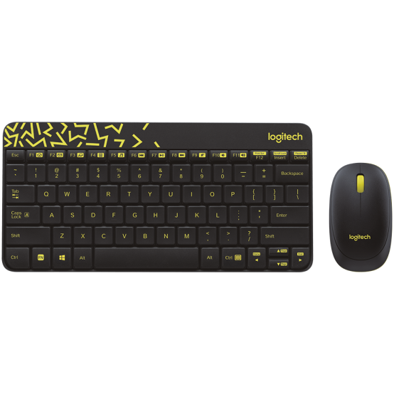 Tastatura Logitech MK240 Wireless Keyboard and Mouse Combo Black/Chartreuse (RUS) 920-008213