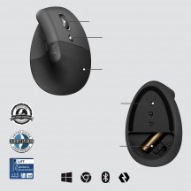 Mouse Logitech Lift Vertical Ergonomic Mouse for Business Graphite 910-006494