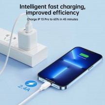 Cablu JoyRoom Data Cable  - USB to Lightning, Quick Charging, 480Mbps, 2.4A, 0.25m - White S-UL012A9