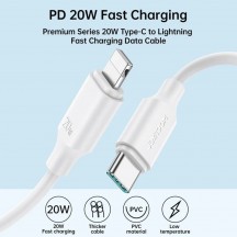 Cablu JoyRoom Data Cable  - Type-C to Lightning, Fast Charging, PD20W, 480Mbps, 2m - White S-CL020A9