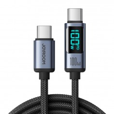 Cablu JoyRoom Data Cable  - Type-C to Type-C, Digital Display, Fast Charging 100W, 480Mbps, 1.2m - Black S-CC100A16