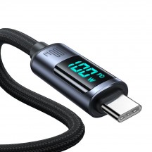 Cablu JoyRoom Data Cable  - Type-C to Type-C, Digital Display, Fast Charging 100W, 480Mbps, 1.2m - Black S-CC100A16