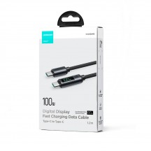 Cablu JoyRoom Data Cable  - Type-C to Type-C, Digital Display, Fast Charging 100W, 480Mbps, 1.2m - Black S-CC100A16