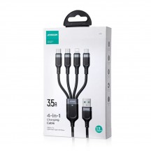 Cablu JoyRoom Data Cable 4in1  - USB to 2x Type-C, Lightning, Micro-USB, 3.5A, 1.2m - Black S-1T4018A18