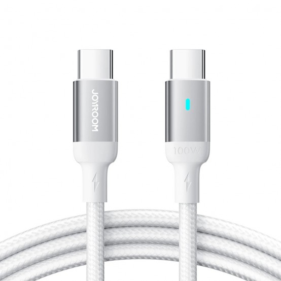 Cablu JoyRoom Data Cable  - Type-C to Type-C Fast Charging 100W, 480Mbps, 1.2m - White S-CC100A10