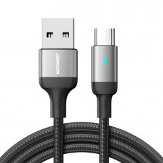 Cablu JoyRoom Data Cable  - USB to Micro-USB, LED Light, 2.4A, 480Mbps, 1.2m - Black S-UM018A10