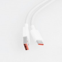 Cablu  Data Cable - USB Type-C 6A, for Mi 11 Ultra / Mi11Pro / Mi11T / Mi11T Pro, 1m - White Bulk Packing