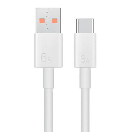 Cablu Huawei Data Cable  - USB to Type-C, Super Fast Charging 6A, 66W, 1m - White (Bulk Packing) LX04072043