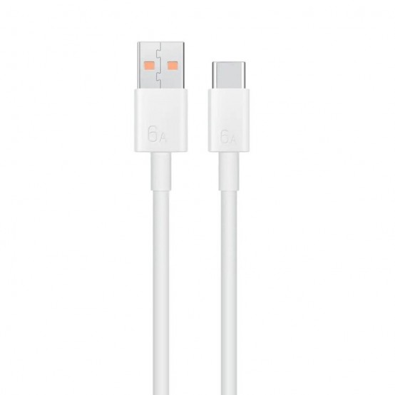 Cablu Huawei Data Cable  - USB to Type-C, Super Fast Charging 6A, 66W, 1m - White (Bulk Packing) LX04072043