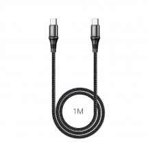 Cablu Hoco Data Cable Exquisito  - USB Type-C to USB Type-C, PD 100W, 5A, 1m - Black X50