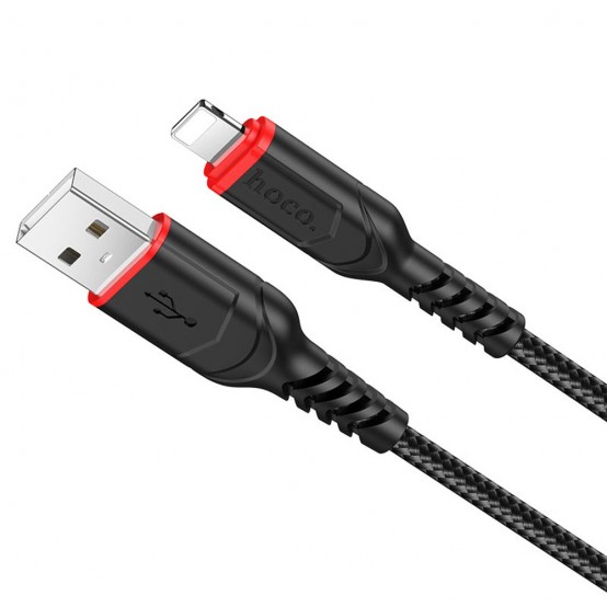 Cablu Hoco Data Cable Victory  - USB-A to Lightning, 12W, 2.4A, 1.0m - Black X59