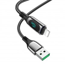 Cablu Hoco Data Cable Extreme  - USB to Lightning, Charging Power Display, 2.4A, 1.2m - Black S51