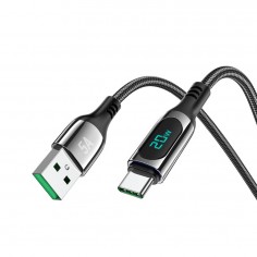 Cablu Hoco Data Cable Extreme  - USB to Type-C, Fast Charging Power Display, 5A, 1.2m - Black S51