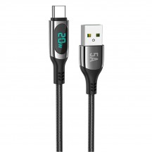 Cablu Hoco Data Cable Extreme  - USB to Type-C, Fast Charging Power Display, 5A, 1.2m - Black S51