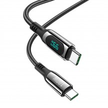 Cablu Hoco Data Cable Extreme  - Type-C to Type-C, Charging Power Display, 100W, 3A, 1.2m - Black S51