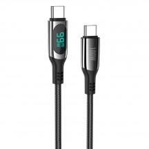 Cablu Hoco Data Cable Extreme  - Type-C to Type-C, Charging Power Display, 100W, 3A, 1.2m - Black S51