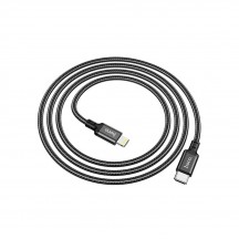 Cablu Hoco Data Cable Double  - USB Type-C to Lightning, PD 20W, 3A, 1.0m - Black X14