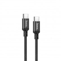 Cablu Hoco Data Cable Double  - USB Type-C to USB Type-C, 60W, 3A, 1.0m - Black X14