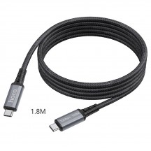 Cablu Hoco Data Cable  - USB Type-C to USB Type-C, 100W, 3A, 4K 60Hz, 1.8m - Black US01