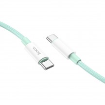 Cablu Hoco Data Cable True Color  - USB Type-C to USB Type-C, 3A, 1.0m - Green X68