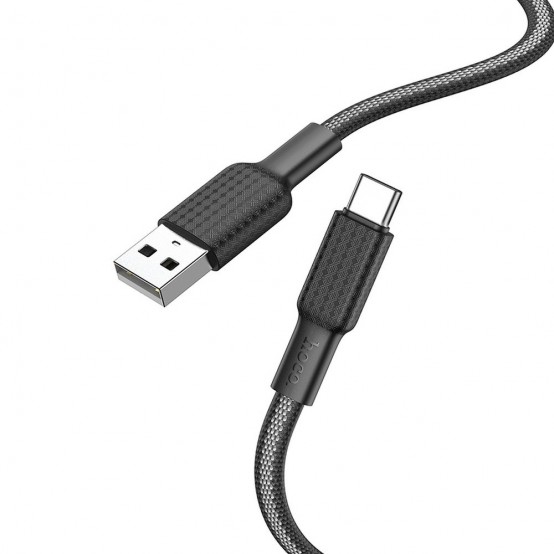 Cablu Hoco Data Cable Jaeger  - USB-A to USB Type-C, 3A, 1m - Black / White X69