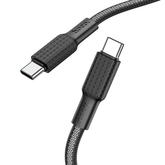 Cablu Hoco Data Cable Jaeger  - USB Type-C to USB Type-C, PD 60W, 3A, 1.0m - Black / White X69
