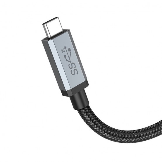 Cablu Hoco Data/Audio/Video Cable  - Type-C to Tupe-C, USB3.2 100W, 5A, 4K@60Hz, HD High Speed, 2m - Black US06