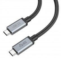 Cablu Hoco Data/Audio/Video Cable  - Type-C to Tupe-C, USB3.2 100W, 5A, 4K@60Hz, HD High Speed, 2m - Black US06
