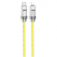 Cablu Hoco Data Cable Crystal  - Type-C to Lightning 20W, Transparent Silicone Protection, Zinc Alloy, 1m - Gold U113