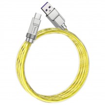 Cablu Hoco Data Cable Solid  - USB to Type-C PD100W, Transparent Silicone Protection, Zinc Alloy, 1m - Gold U113