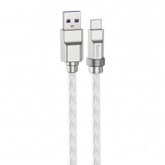 Cablu Hoco Data Cable Solid  - USB to Type-C PD100W, Transparent Silicone Protection, Zinc Alloy, 1m - Silver U113