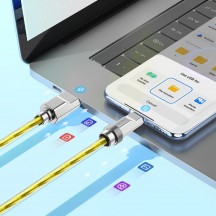 Cablu Hoco Data Cable Solid  - USB to Type-C PD100W, Transparent Silicone Protection, Zinc Alloy, 1m - Silver U113