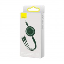 Cablu Baseus Data Cable Bright Mirror 2  - Retractable, USB to Lightning, Type-C, Micro-USB, 3.5A, 480Mbps - Green CAMJ010006