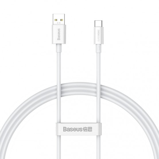 Cablu Baseus Data Cable Superior Series  - USB to Type-C, 65W, 1m - White CAYS000902