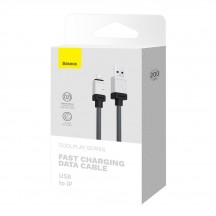 Cablu Baseus Data Cable CoolPlay Series  - USB-C to Lightning Fast Charging, 20W, 2m - Black CAKW000101