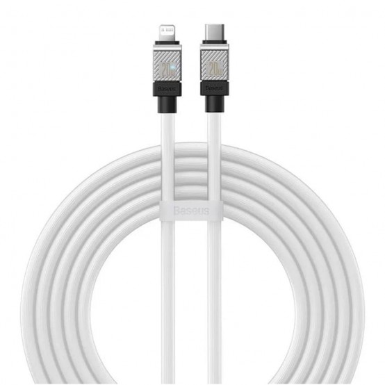 Cablu Baseus Data Cable CoolPlay Series  - USB-C to Lightning Fast Charging, 20W, 2m - White CAKW000102