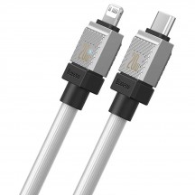 Cablu Baseus Data Cable CoolPlay Series  - USB-C to Lightning Fast Charging, 20W, 2m - White CAKW000102