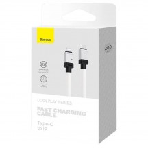 Cablu Baseus Data Cable CoolPlay Series  - USB-C to Lightning Fast Charging, 20W, 2m - White CAKW000102