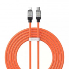 Cablu Baseus Data Cable CoolPlay Series  - USB-C to Lightning Fast Charging, 20W, 2m - Orange CAKW000107