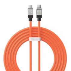 Cablu Baseus Data Cable CoolPlay Series  - Type-C to Type-C Super Fast Charging PD100W, 2m - Orange CAKW000307