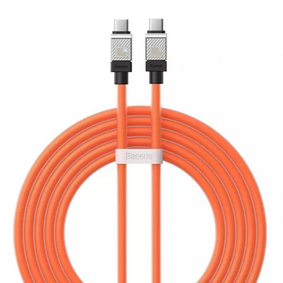 Cablu Baseus Data Cable CoolPlay Series  - Type-C to Type-C Super Fast Charging PD100W, 2m - Orange CAKW000307