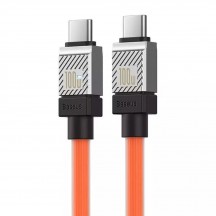 Cablu Baseus Data Cable CoolPlay Series  - Type-C to Type-C Super Fast Charging PD100W, 2m - Orange CAKW000307