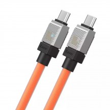 Cablu Baseus Data Cable CoolPlay Series  - Type-C to Type-C Super Fast Charging PD100W, 2m - Orange CAKW000307