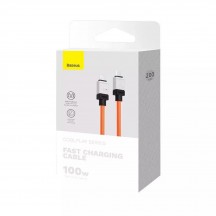 Cablu Baseus Data Cable CoolPlay Series  - Type-C to Type-C Super Fast Charging PD100W, 2m - Orange CAKW000307