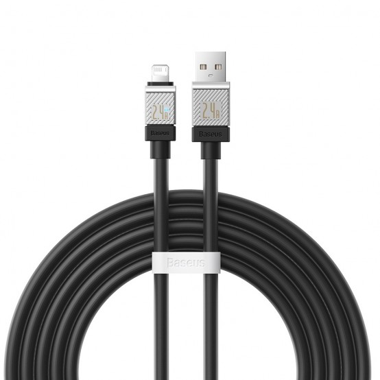 Cablu Baseus Data Cable CoolPlay Series  - USB to Lightning Fast Charging, 2.4A, 2m - Black CAKW000501